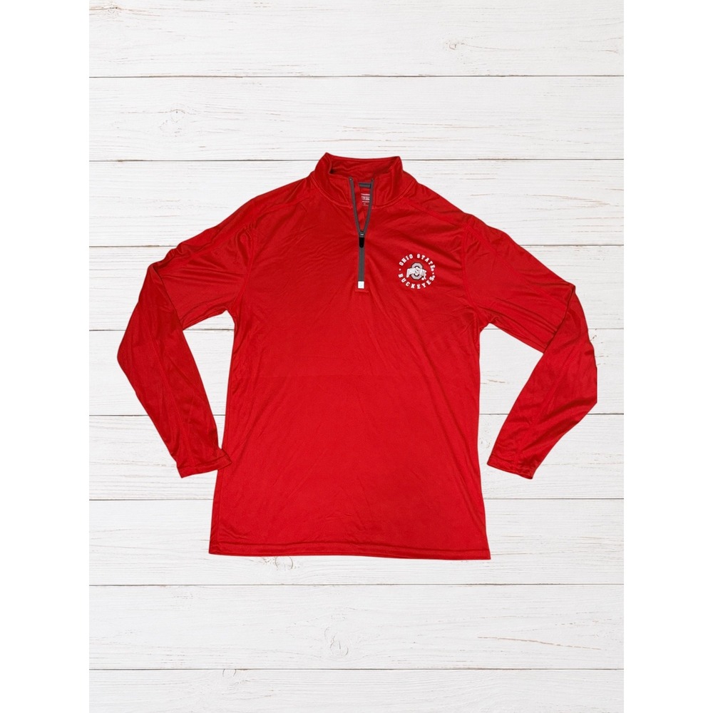 Ohio State Buckeyes 1/4 Zip Pullover Men's M Red Performance NCAA OSU